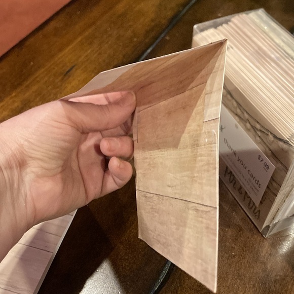 NWT Studio His & Hers Wedding Thank You Cards - Rustic Wood and Lights - Picture 7 of 11